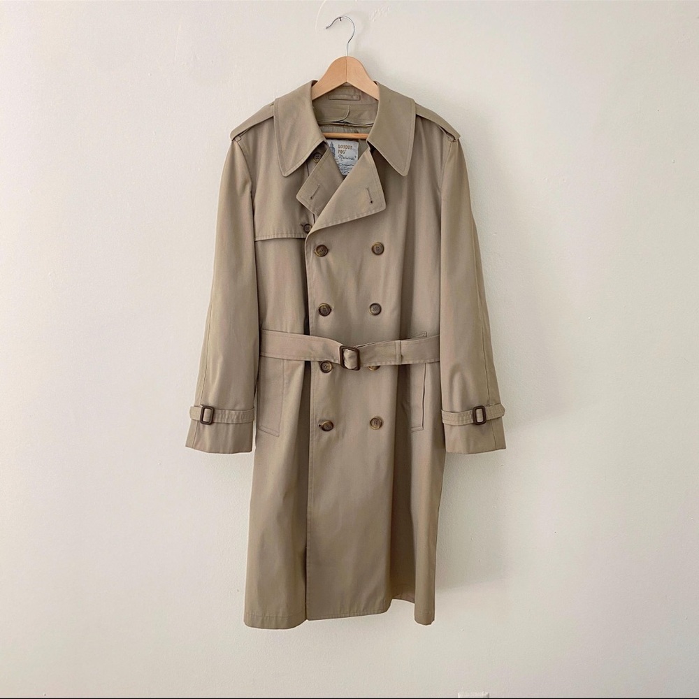 London Fog Tan Double Breasted Trench Coat